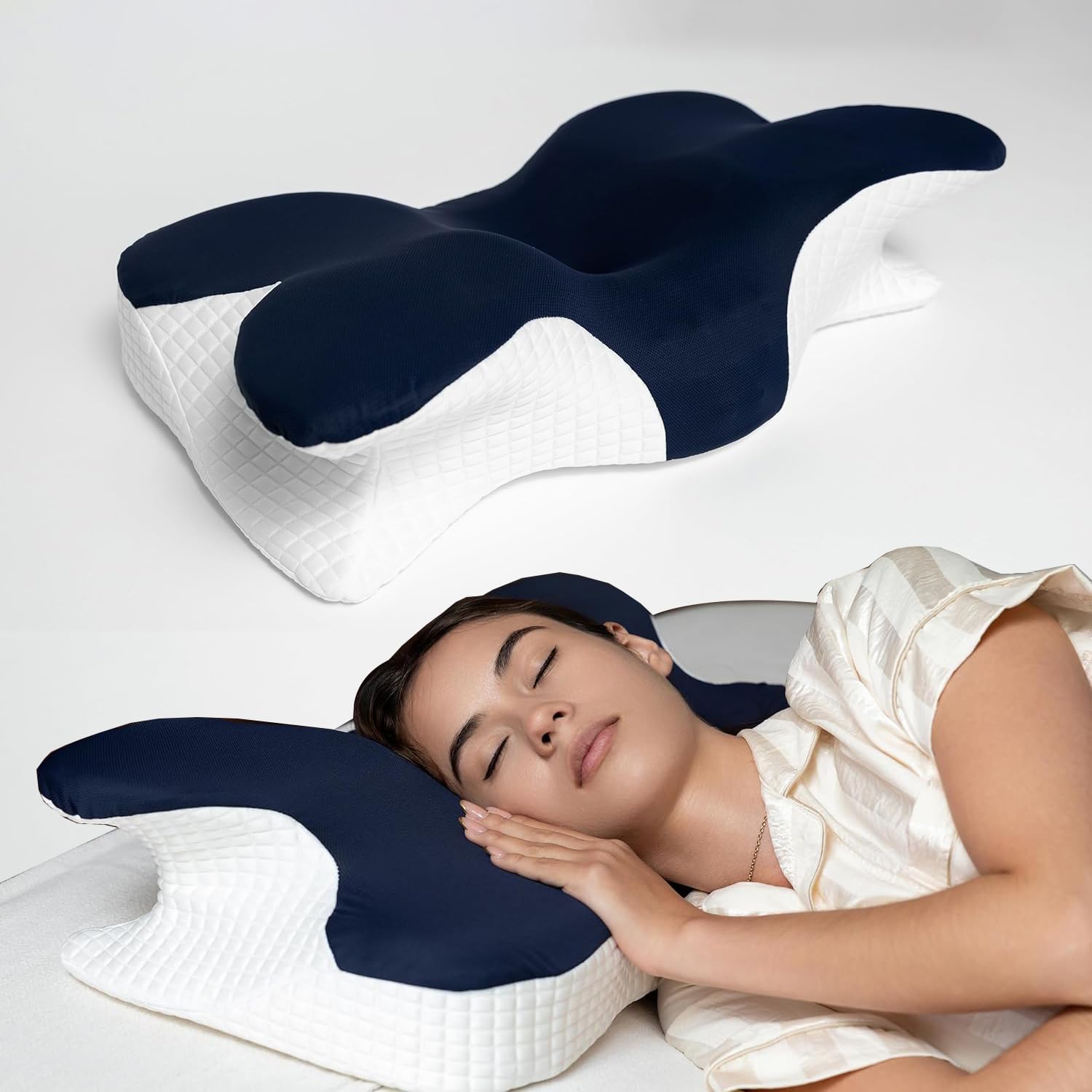 Ergonomic Memory Foam Neck Pillow - Pain Relief & Better Sleep
