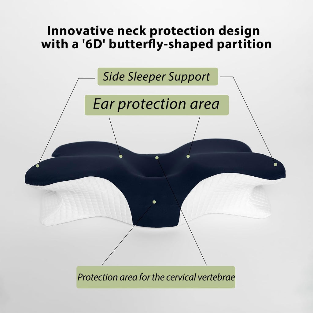 Ergonomic Memory Foam Neck Pillow - Pain Relief & Better Sleep