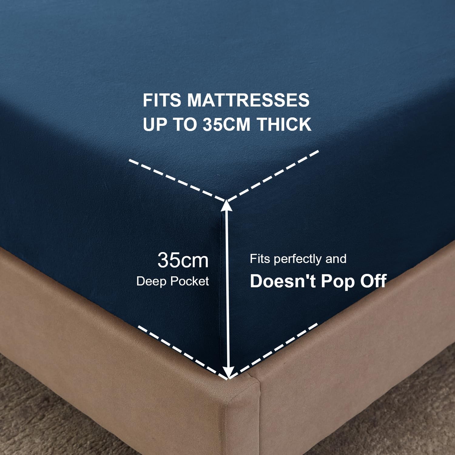 2000TC King Bed Sheets - Ultra Soft Microfiber - Navy Blue