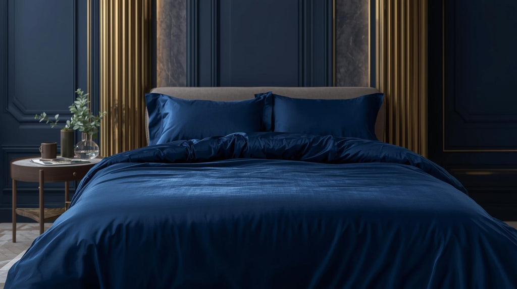 2000TC King Bed Sheets - Ultra Soft Microfiber - Navy Blue